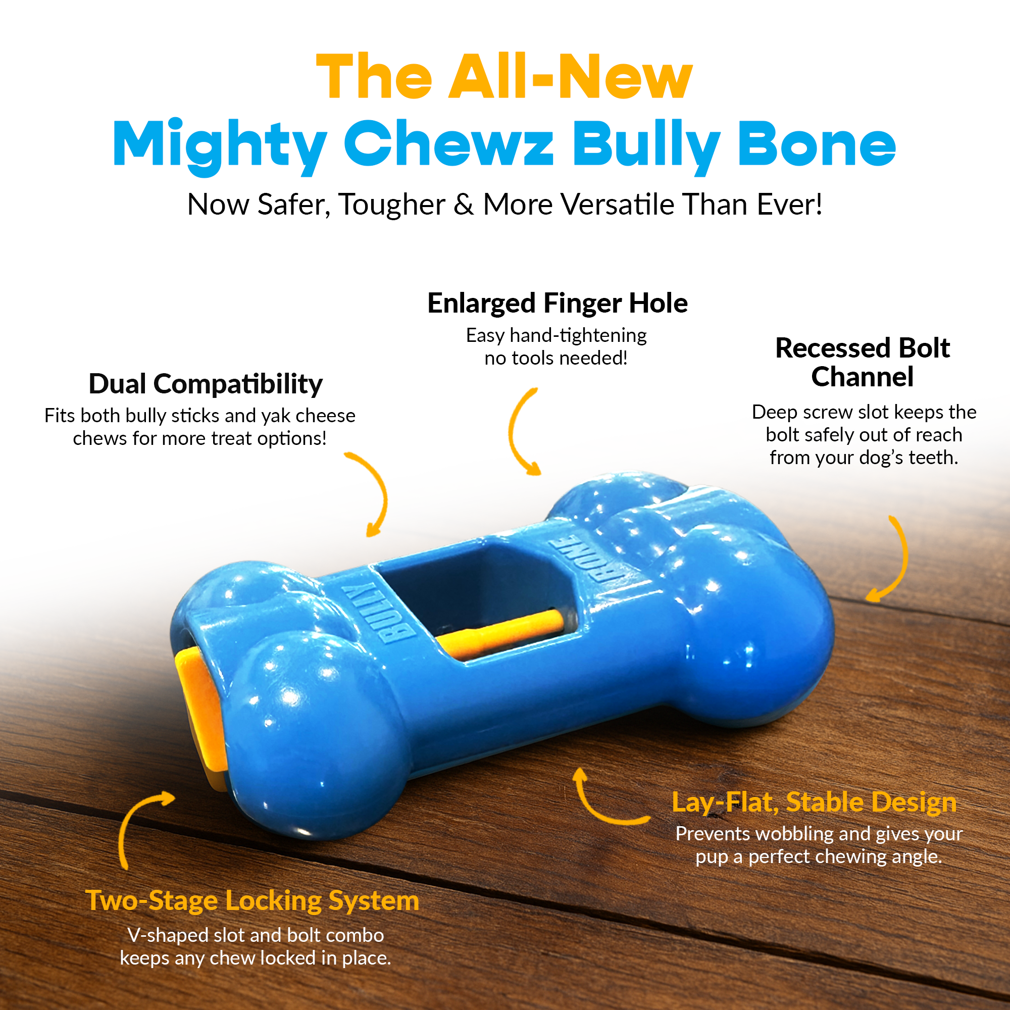 4 Pack Large Yak Cheese - Bully Bone Pro Included